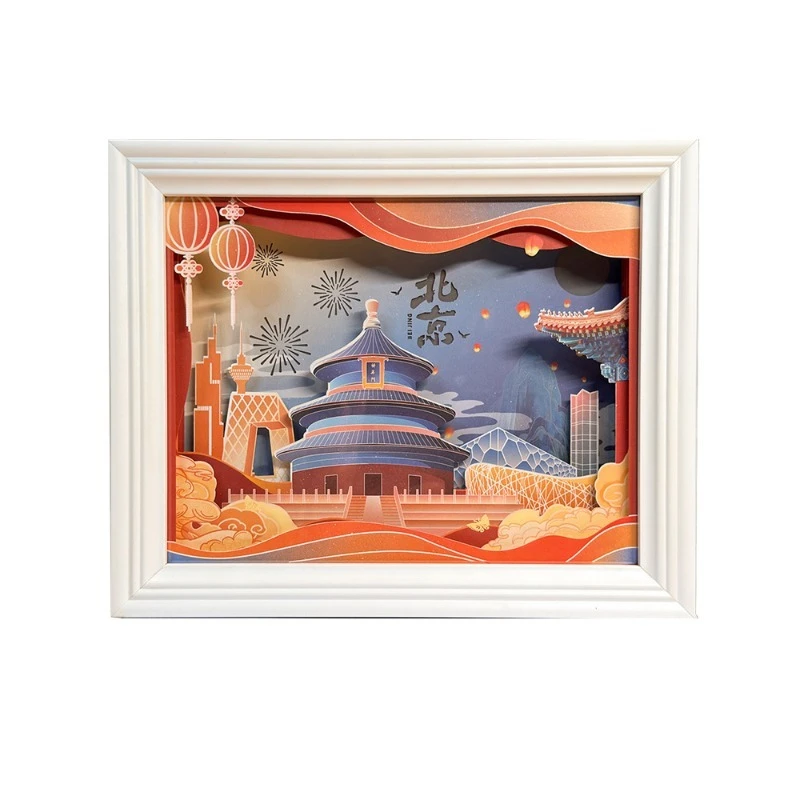 

Красочный свет и тень, беспроводная перезаряжаемая бумага, резная лампа, культурные и креативные украшения, сувениры, атмосфера.