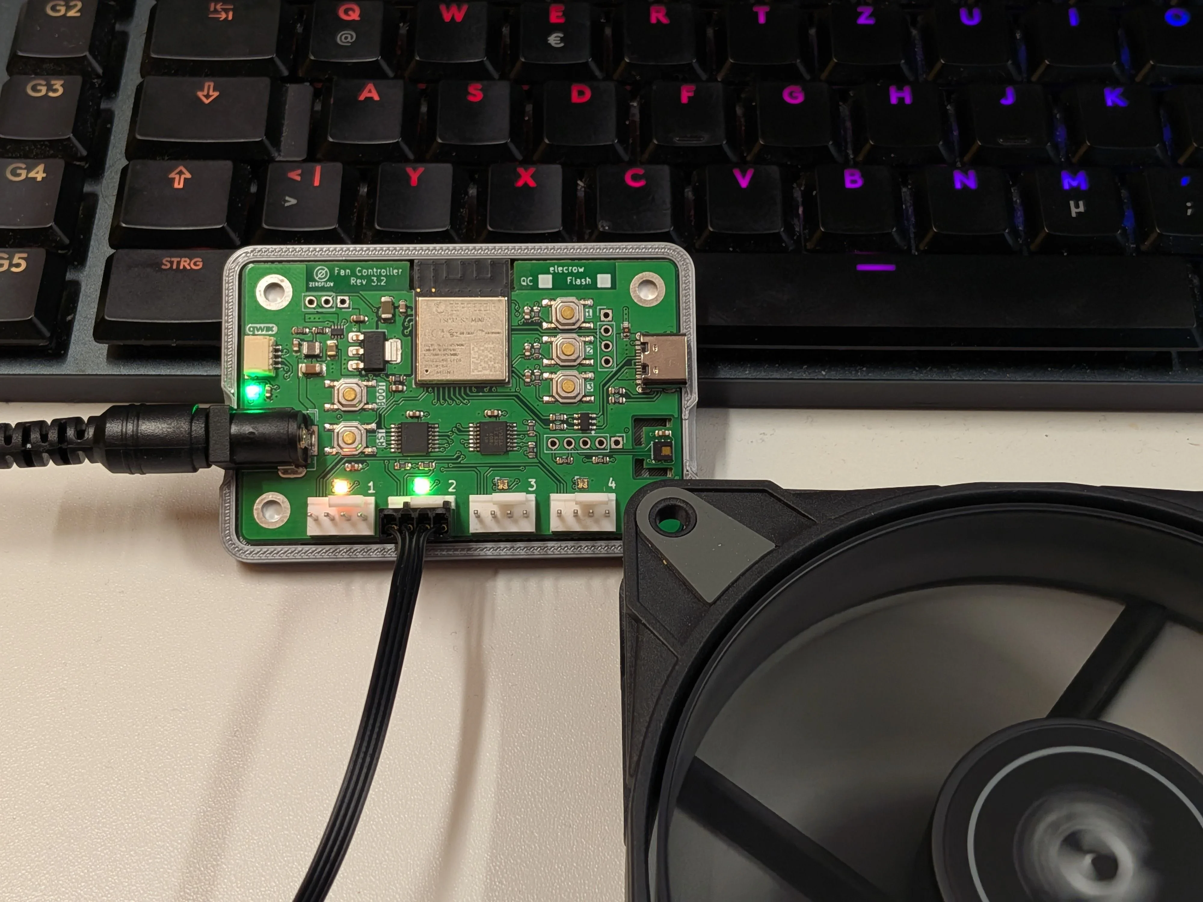 ESP32-S2 WiFi Fan Controller for Home Assistant - 4x PWM, Made for ESPHome