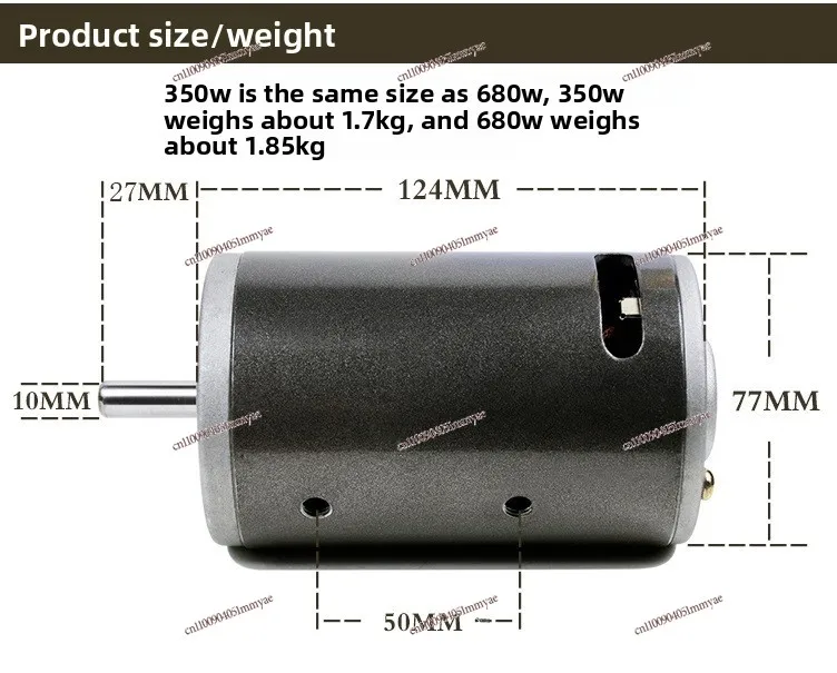 DC Carbon Brush Forward and Reverse Double Bearing with Heat Dissipation Fan Blade Lathe Belt Motor