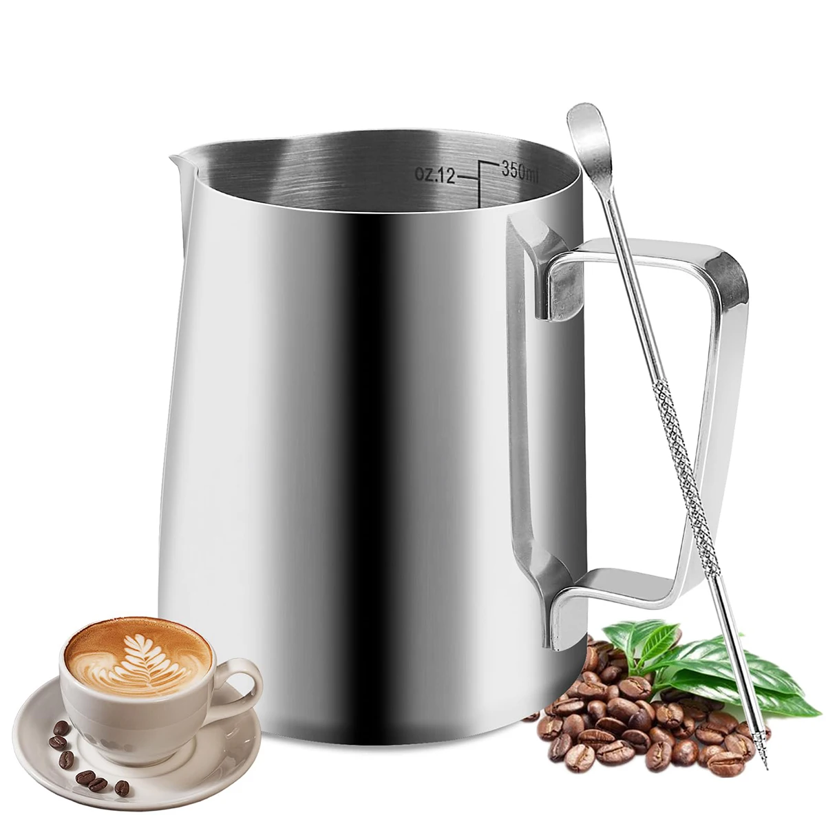 

Coffee Milk Frothing Jug Latte Art Milk Frother Pitcher Stainless Steel Measurement Jug Espresso Barista Tool Coffee Accessories