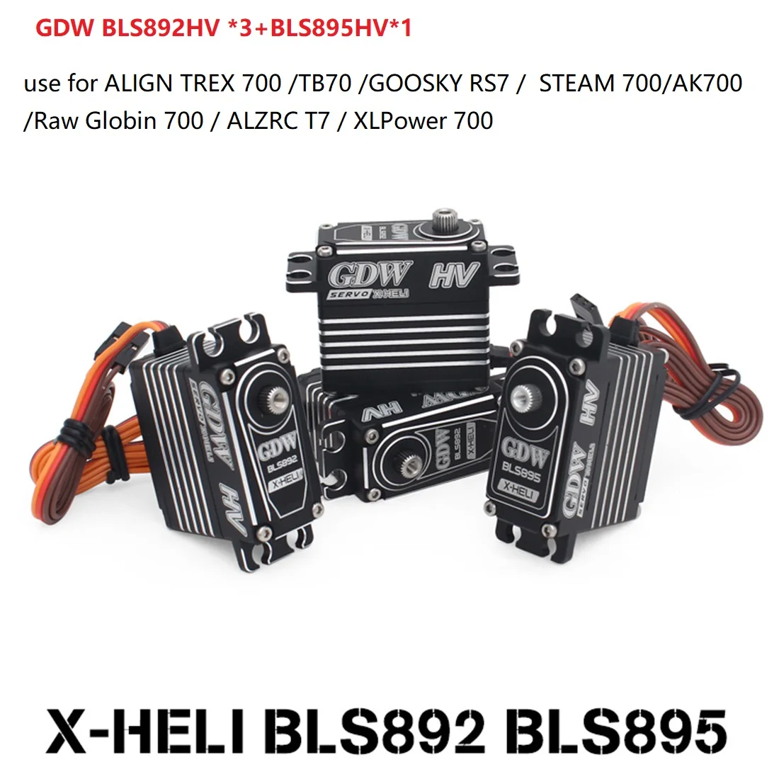 

GDW BLS890HV BLS892HV BLS895HV Servo CCPM Full Size Digital Metal Servo for Globin 700 RS7 T7 STEAM ALIGN 700 Class Helicopter