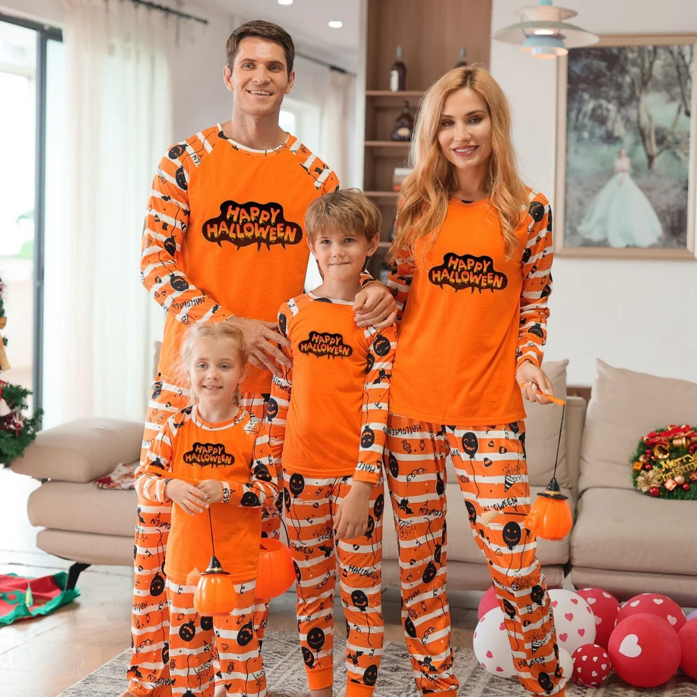 Parent-Child Halloween Homewear Family Clothing Cartoon Print Skin-friendly Homewear