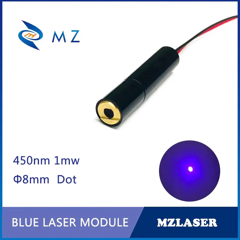 

High Quality D8mm 450nm 1mw Industrial Grade Low Power Blue Dot Safety Class II Laser Module Positioning For Mechanical Equipmen