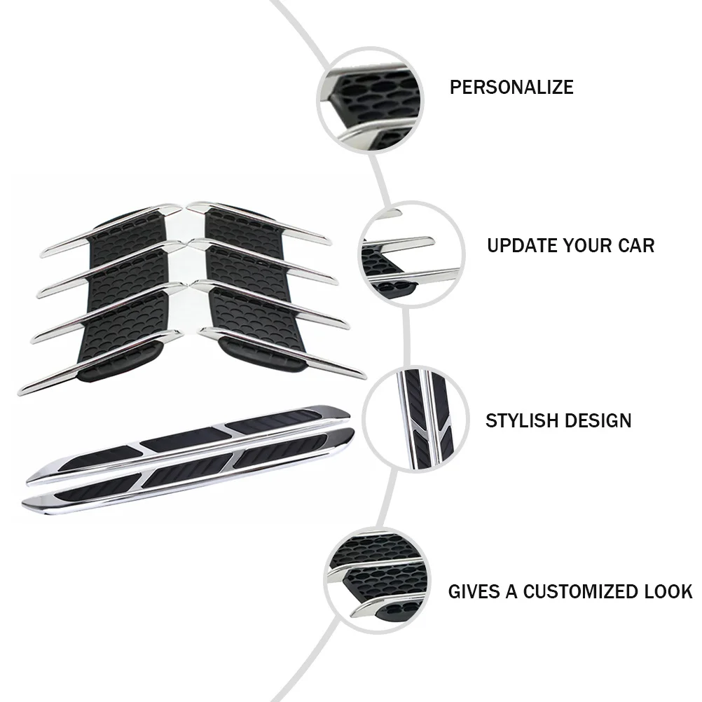 

Universal Simulated Air Flow Strip Car Hood Paste Engine Cover Decoration Durable Auto Accessories For Side Vents Bonnet