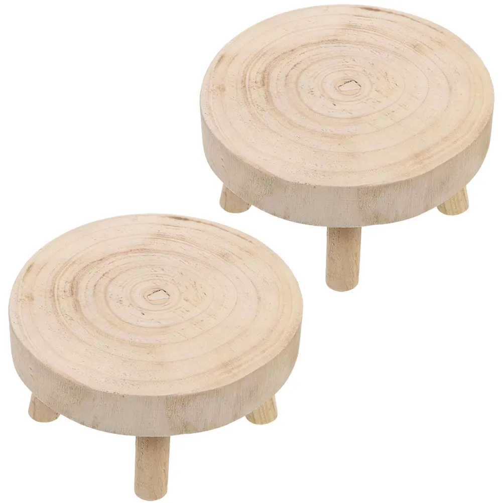 

2 Pcs Wood Plant Stand Flower Pot Holder Indoor Gardening Decor Solid Wood Potted Flower Stand Planter Rack Pot Base