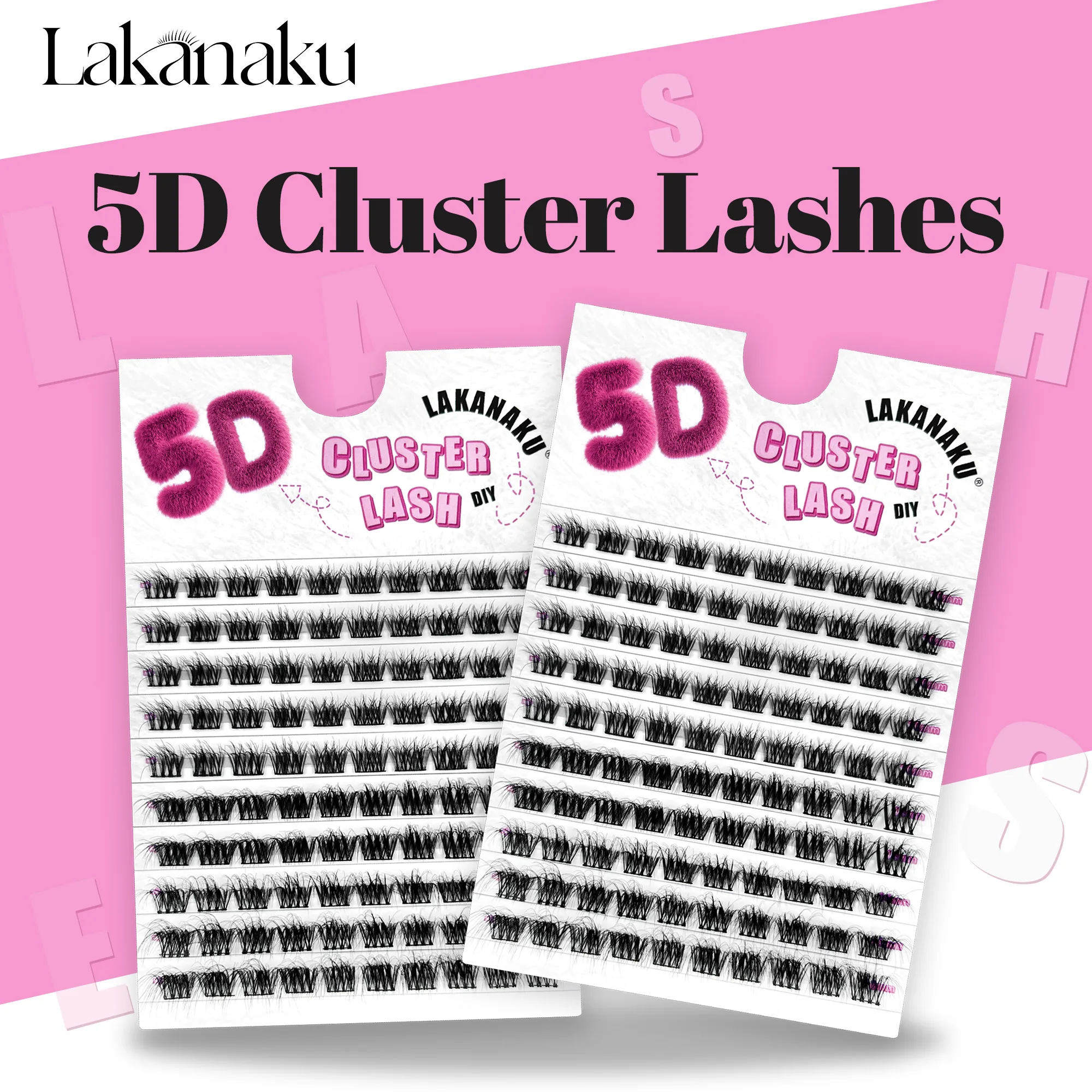 LAKANAKU 5D Cluster Lashes DIY Premade Eyelashes Mega Volume Fans