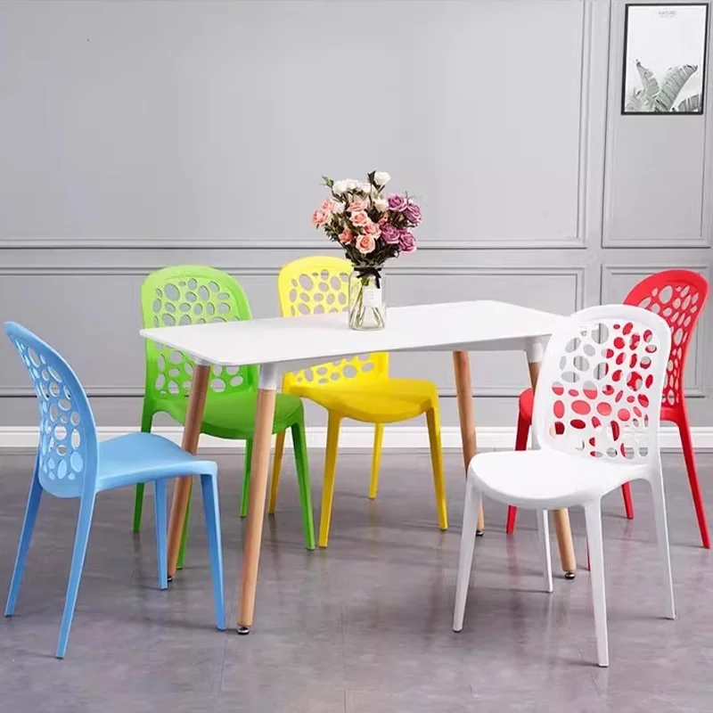 

Plastic Simple Dining Chair Originality Backrest Ergonomic Restaurant Dining Chair Relax Bedroom Home Furniture Cadeira FYDC