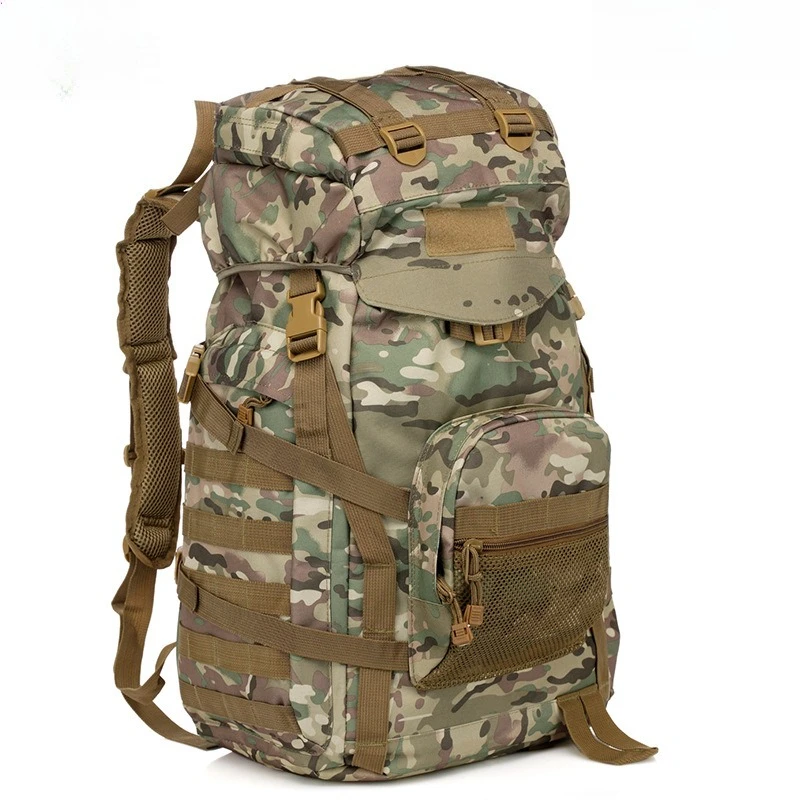 60L Russian EMR Camouflage Camping, Hiking, Touring and Cycling Tactical Attack Backpack, Double-shoulder Bag Messenger Bag