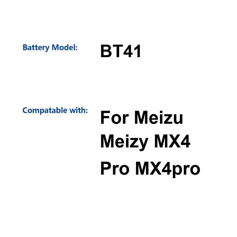 

Durable 3350Mah BT41 For Meizu Meizy MX4 Pro Mobile Phone Battery Long-Lasting