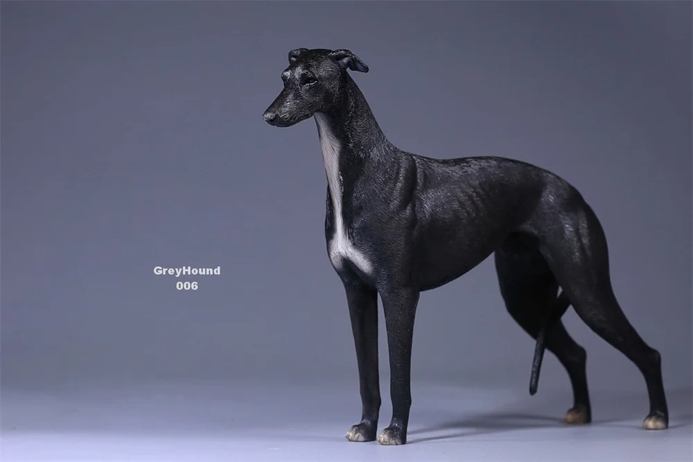 JXK GD001-6 14x5.5x17.5cm 1/6 Scale Lingti Greyhound WHIPPET Mini Simulated Cute Pet Dog Ornament Trendy Toy Figurine Model view 6