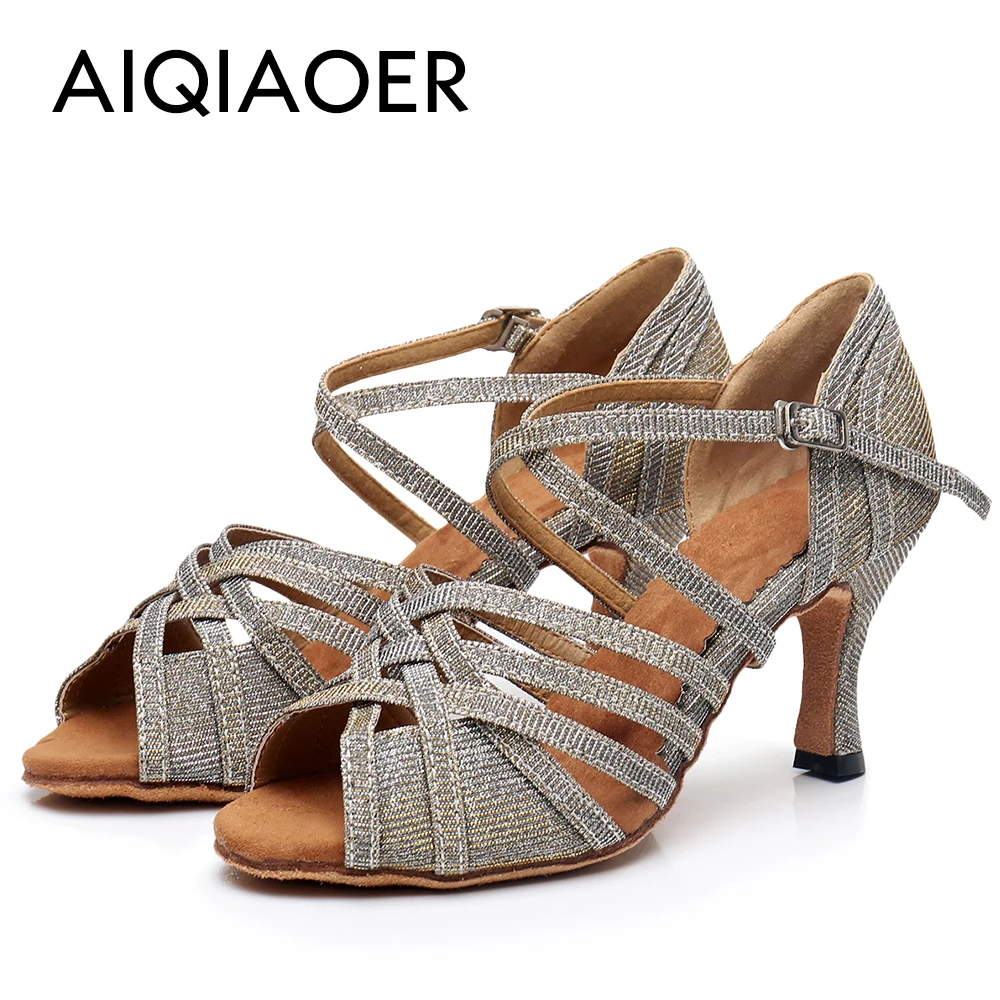 Women's High Heels for Women Elegant Woman Heeled Shoes Women's Medium Heel Sandals Latin Dance Summer 2023 Womens Latino Stage