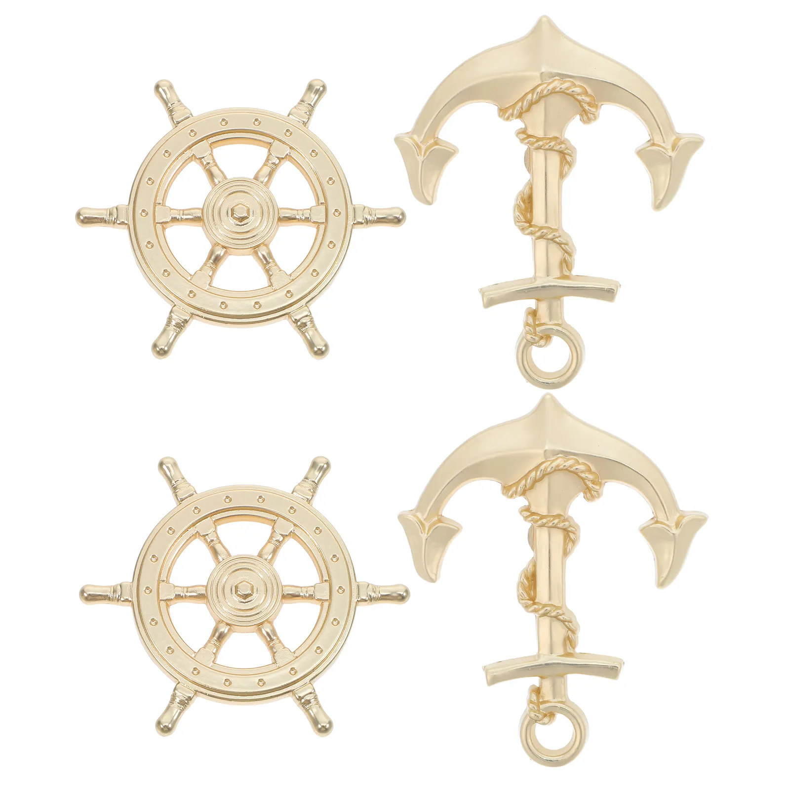 Vintage Bronze Anchor Drawer Handles 4 Piece Retro Cabinet Pulls for Dresser Closet Furniture