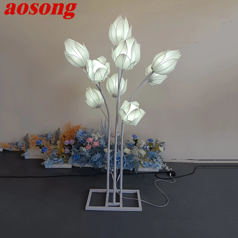 AOSONG-Lumière LED en forme de fleur de Yulan, éclairage moderne pour mariage, fête, scène, escales festives, décoration de fond