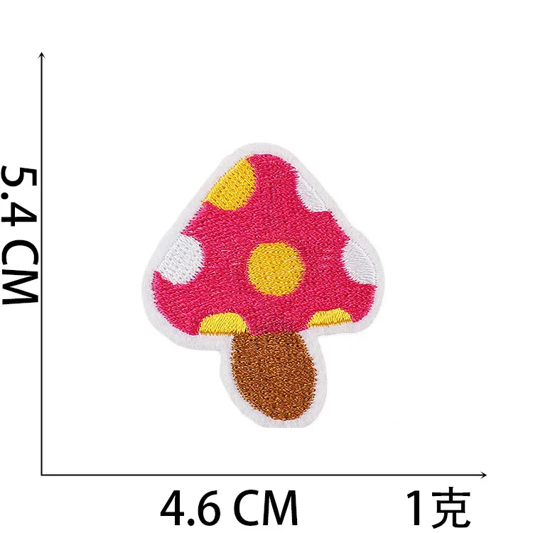 Embroidered Patch Iron On Patches for Clothing Mushroom Clothes Stickers Fabric Sewing Thermal Adhesive Applique Fusible Badgess