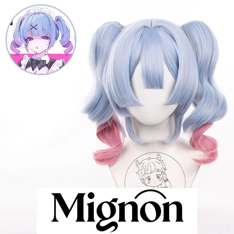 Mignon Rabbit Hole Cosplay Wig Simulated Long Scalp Clip Twin Tails Stock Halloween Gift