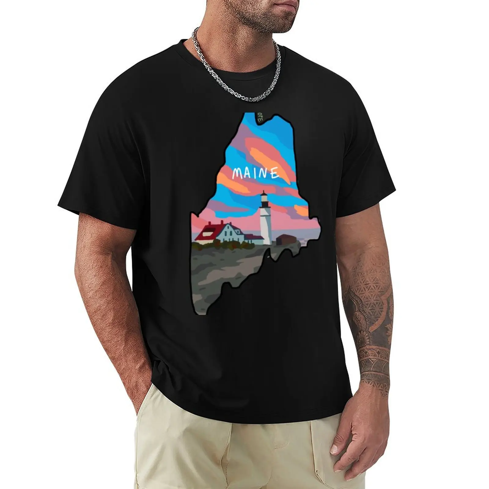 Portland Head Light - Maine T-Shirt Casual Daily Graphic Tee