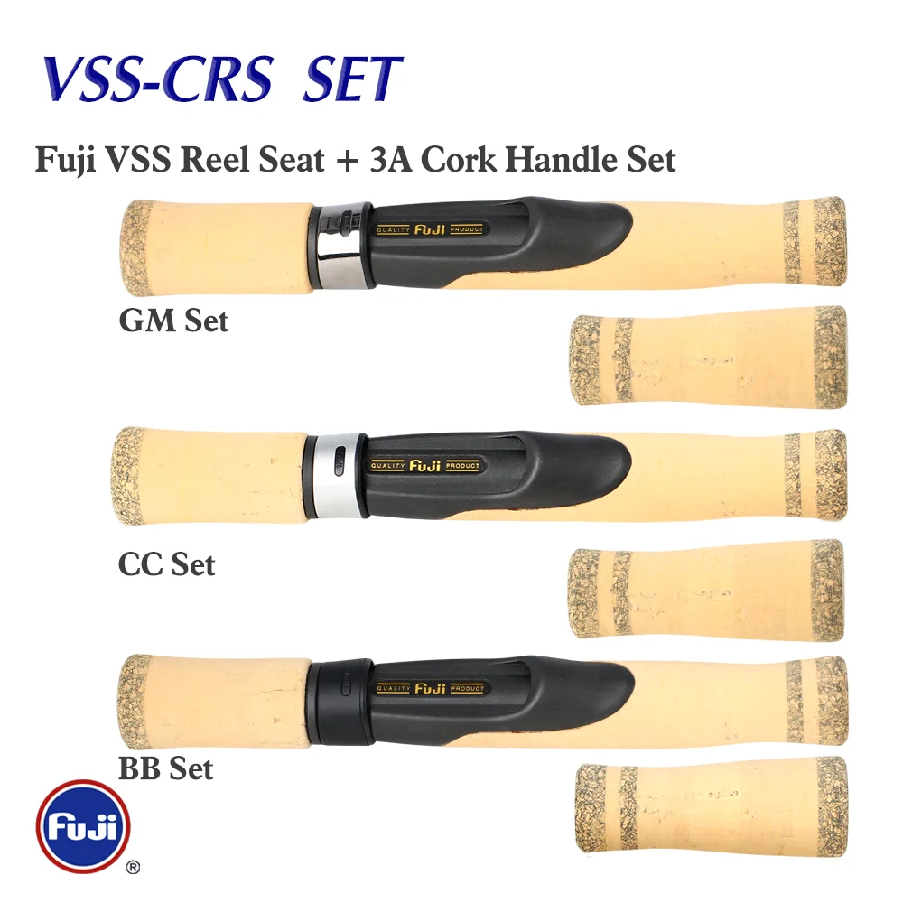 Fuji VSS Reel Seat & 3A Quality Pure Cork Handle Grip Set - Fishing Rod Building DIY Components for Spinning Fishing Rod