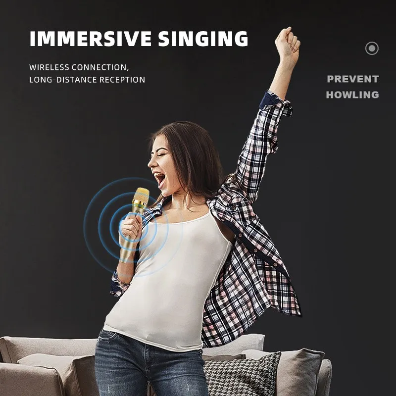 Microphone portable KTV en direct pour fête de mariage, Microphone sans fil 2.4G, karaoké, Kit multi-microphones dynamiques