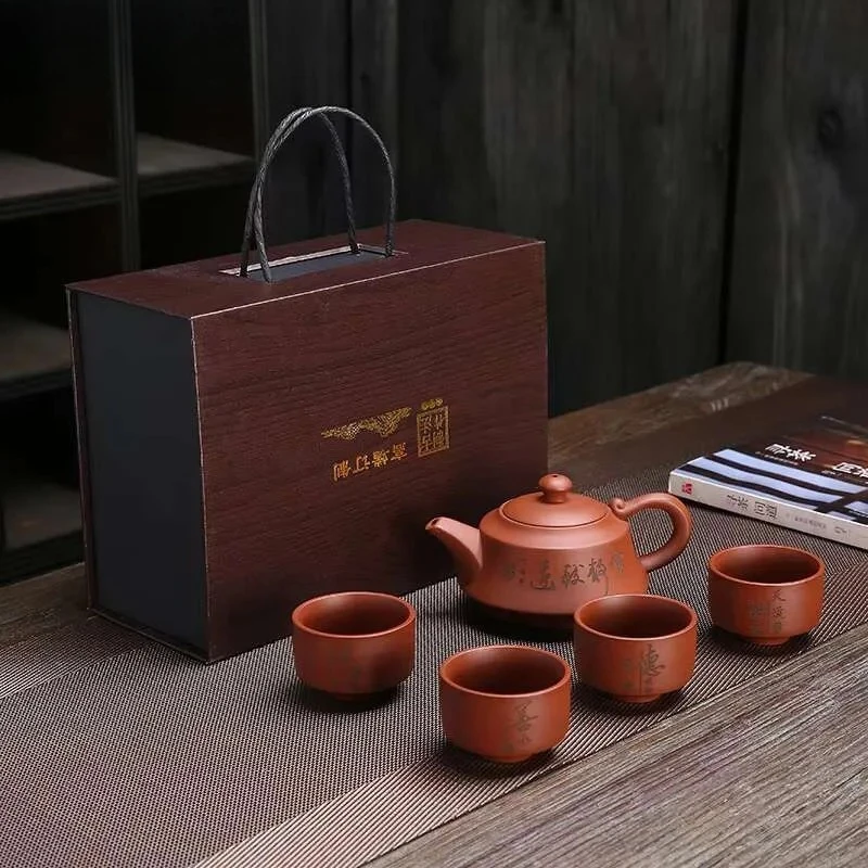 

Chinese Purple Clay Tea Set Complete Set Zen Tea Ceremony Maker Teapot and Tea Cup Set Items Equipment Ornaments