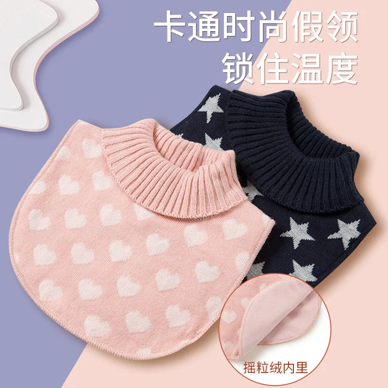 2 3 4 5 6 7 8 Years Baby Scarf Detachable Fake Turtleneck Toddler Kids Warm Knit Mock Half Top Collar Neck Scarves For Boy Girl