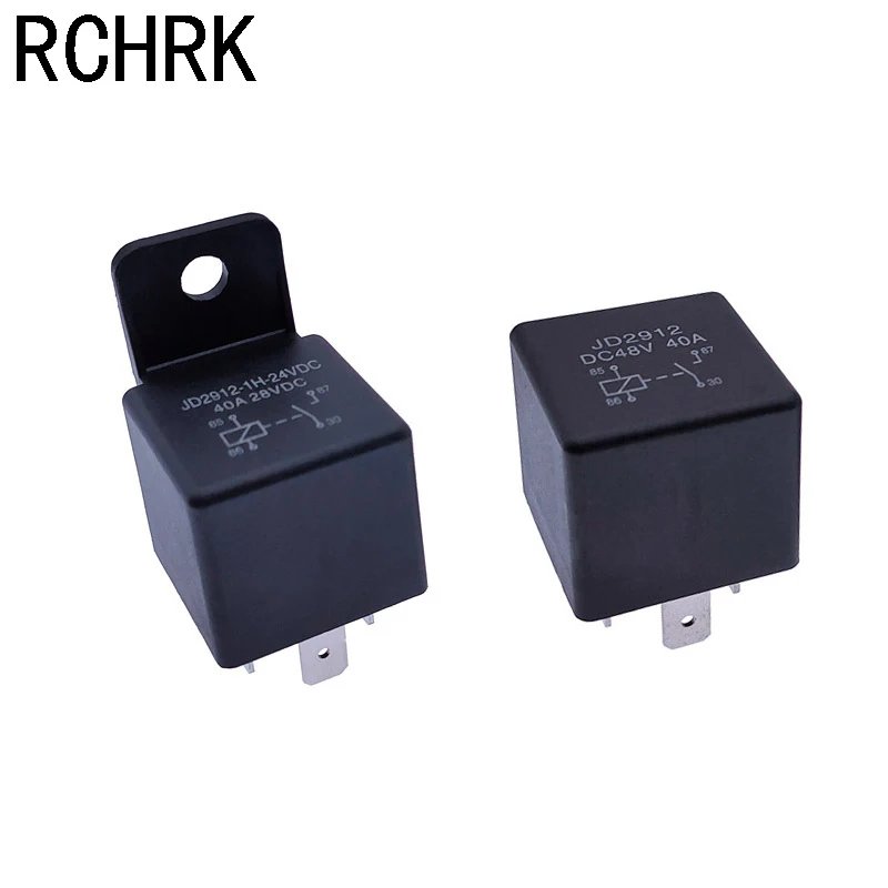 40A Auto Car Relay JD2912 4Pin 5Pin DC 12V 24V 36V 48V 72V with Mounting Hole Coil Power 1.8W Automobile Control Device