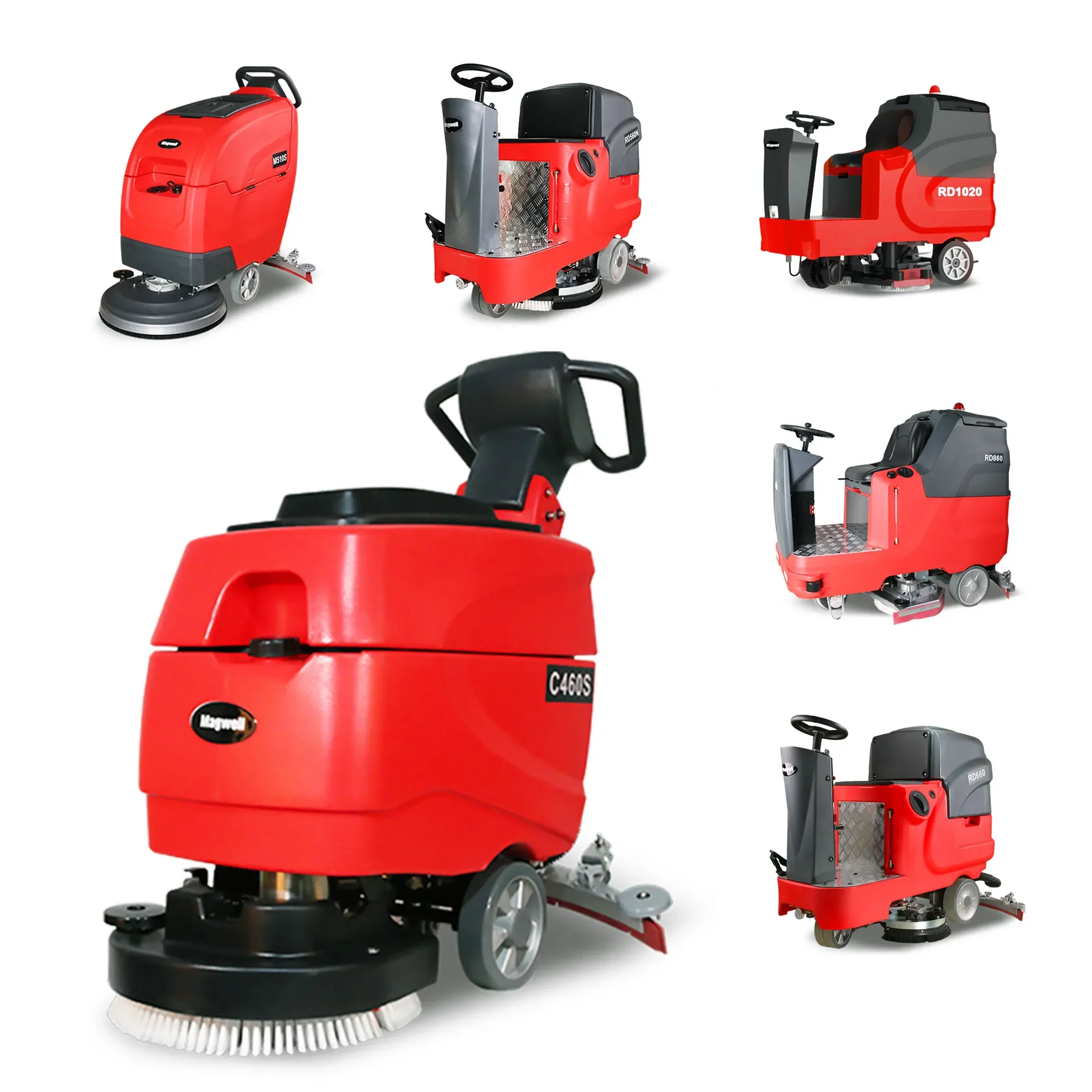 

Magwell C460S battery powered warehouse walk behind 18in brush cleaning machine floor scrubber