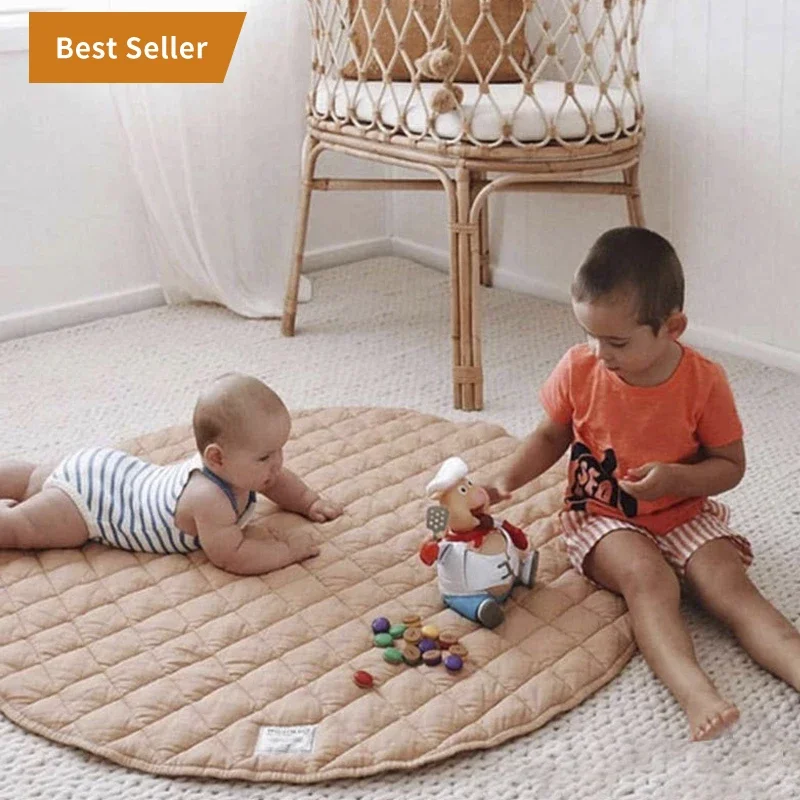 Factory direct sale foldable baby creeping mat cotton diamond quilting blanket quilted play mat