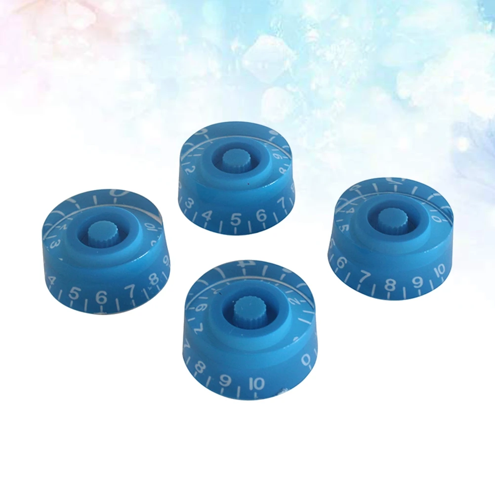 

4 PCS/ Set Round Guitar Knobs Volume Tone Control Knobs Rotary Knobs for Style Electric Guitar Parts Replacement (Blue)