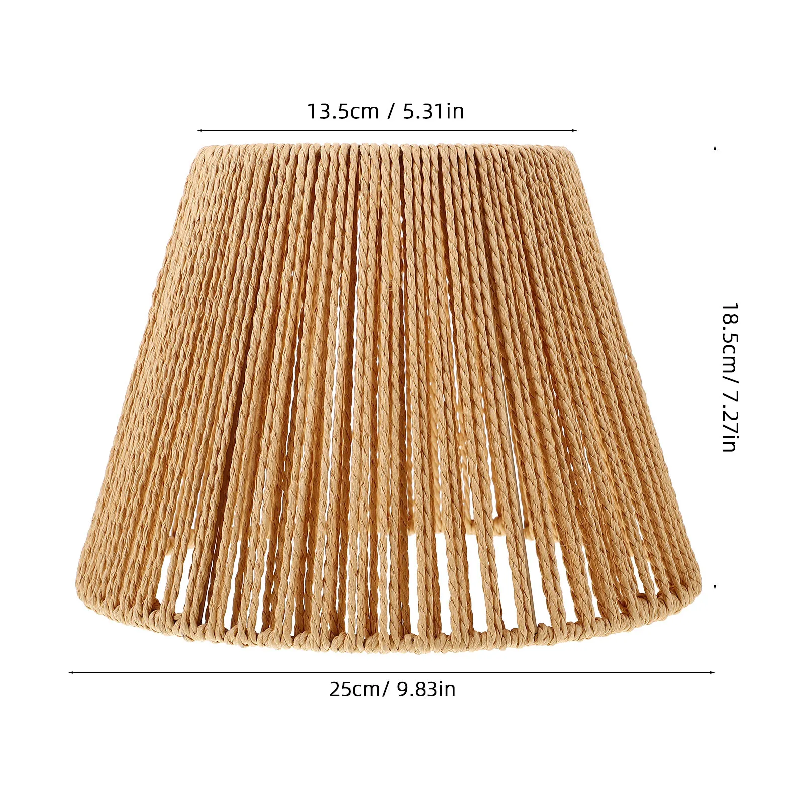 Vintage Rattan Lamp Shade Bell Shape Woven Boho Pendant Light for Table Lamps – Wicker Replacement