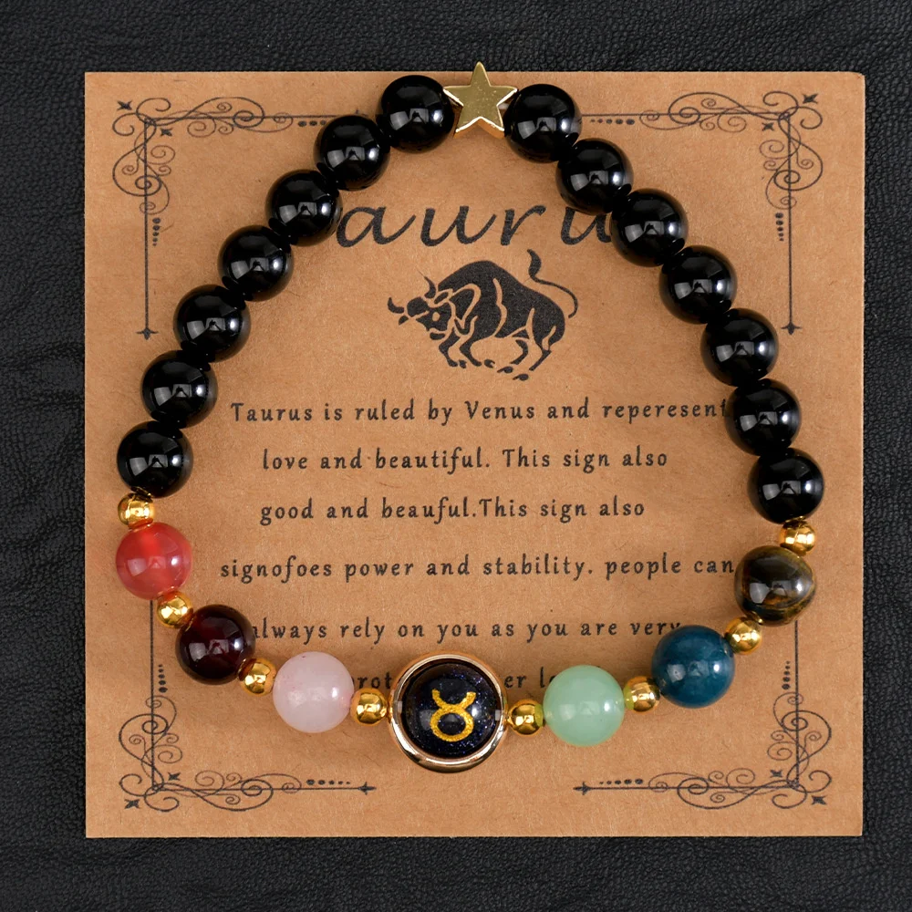 Taurus Gemini Cancer Leo Virgo Libra Scorpio Sagittarius Capricornus Aquarius Pisces gifts bracelet women 12 Zodiac Unique