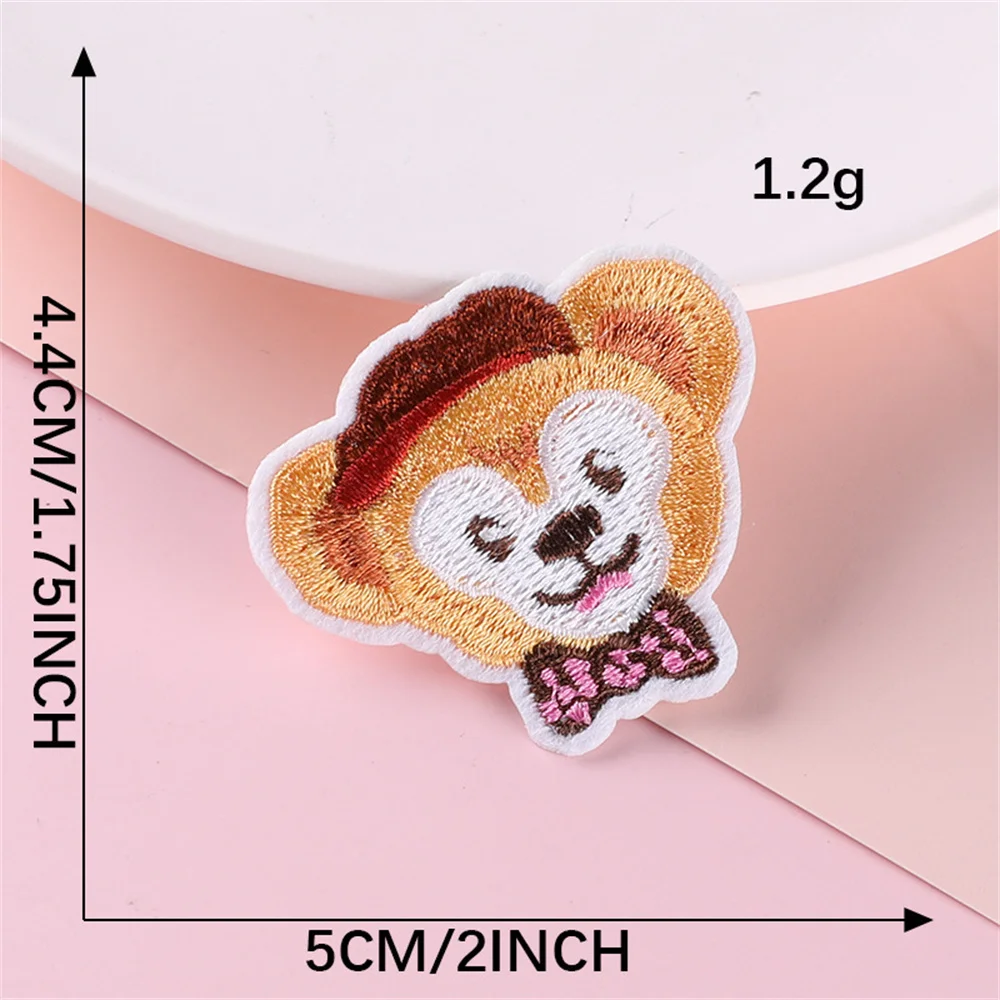 Cute Disney StellaLou Bunny Bear ShellieMay Series Iron on Embroidered Patches For Sew Clothes Jeans Ironing Cartoon Applique
