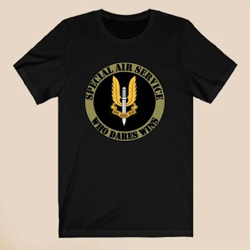 

British Sas Special Air Service Men'S Black T Shirt Size S 3Xl