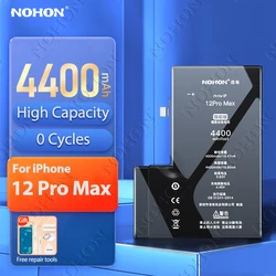 NOHON-Batería de repuesto de alta capacidad para teléfono móvil, pila de 4400mAh para iPhone 12 Pro Max, 13, 12 Mini, 11 Pro Max, XS, XR, X