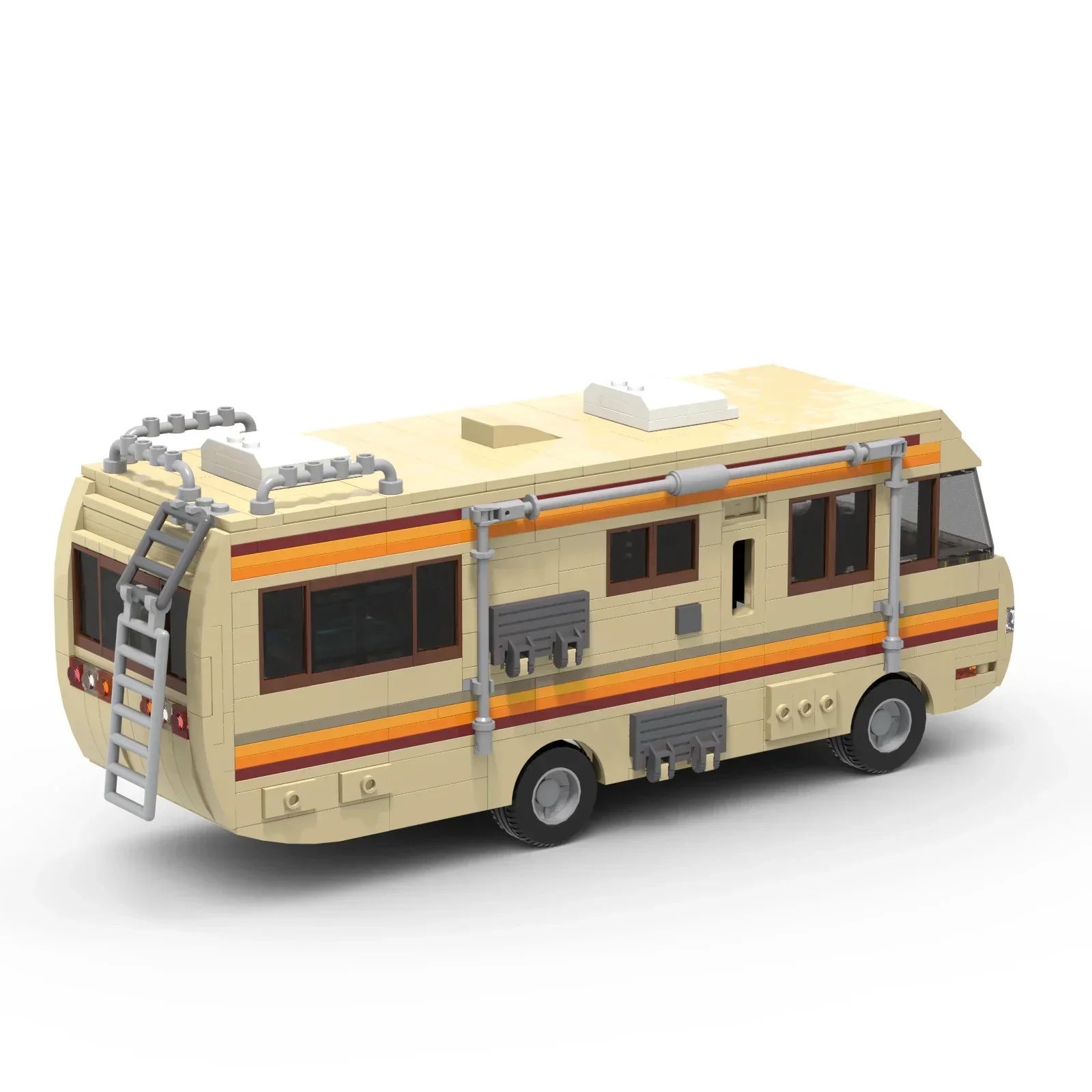 BuildMoc Classic Movie White Pinkman Cooking Lab RV Breaking Bad Car Building Blocks Kit Walter Vehicle Van Toys For Kids Gifts