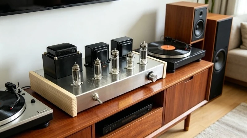 6N2 6P1 Vacuum Tube Amplifier DIY Kit Class A HiFi Stereo Amplifier with VU Meter Bluetooth 5.0 USB Player 110V/220V view 5
