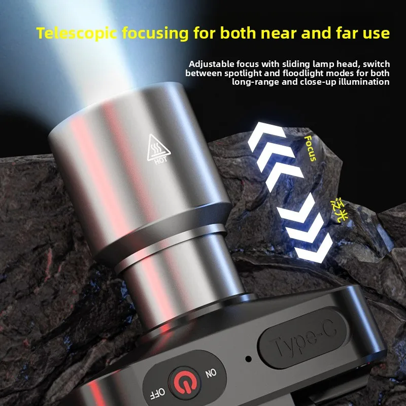 

Strong LED Rechargeable Headlight, Built-in Battery, Fishing Expedition Camping Portable Lighting Headlight