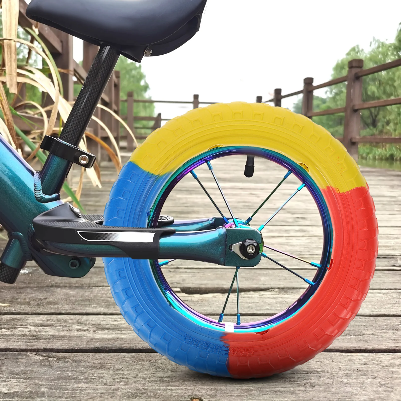 

Anti-Explosion Solid Tire Bike Replacement Eva Anti-Slip Tire Bicycle Wheel Parts Durable Rain Snow Use Easy Install