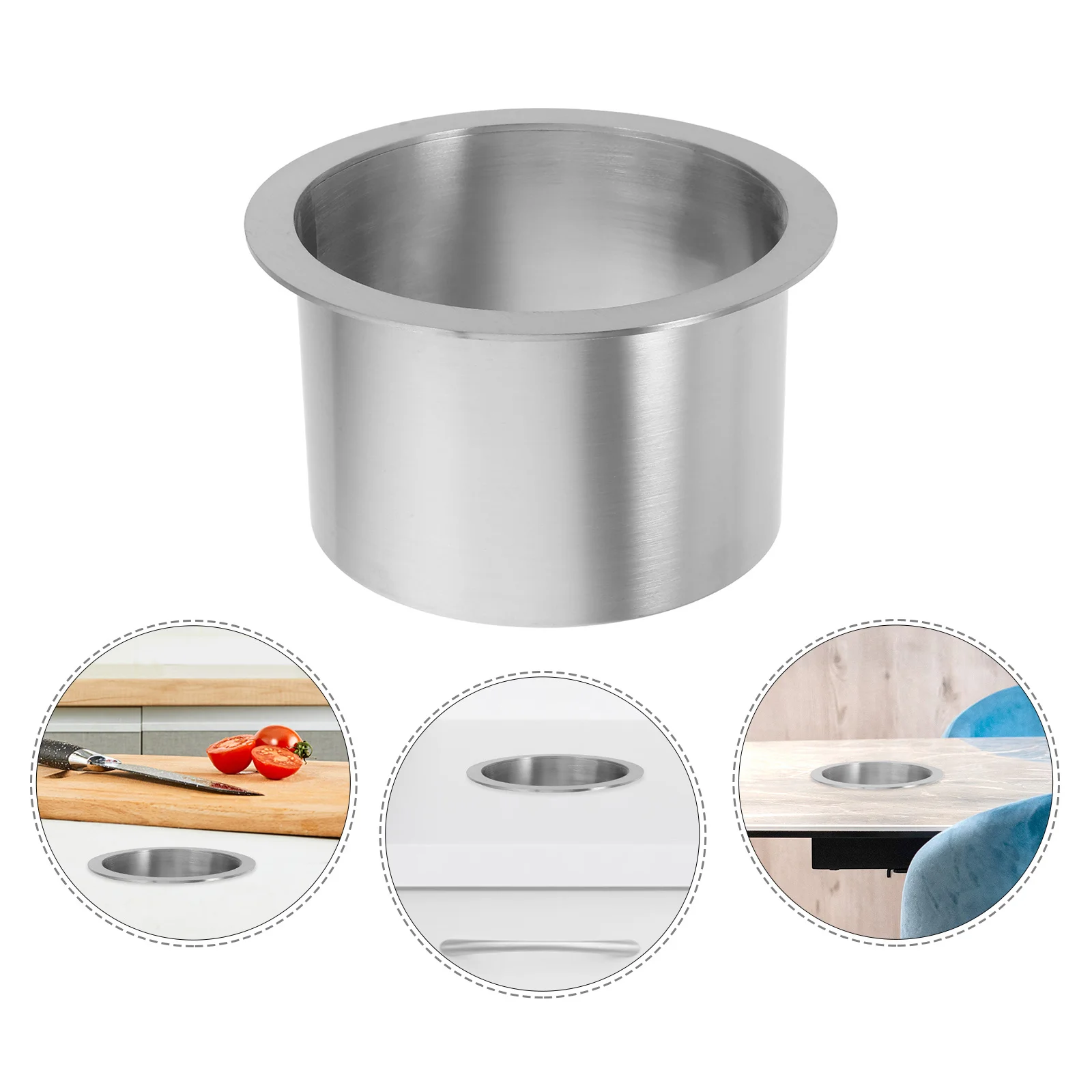 

Встроенная круглая крышка мусорного бака из нержавеющей стали, столешница, встраиваемая крышка мусорного бака, встроенная крышка мусорного бака