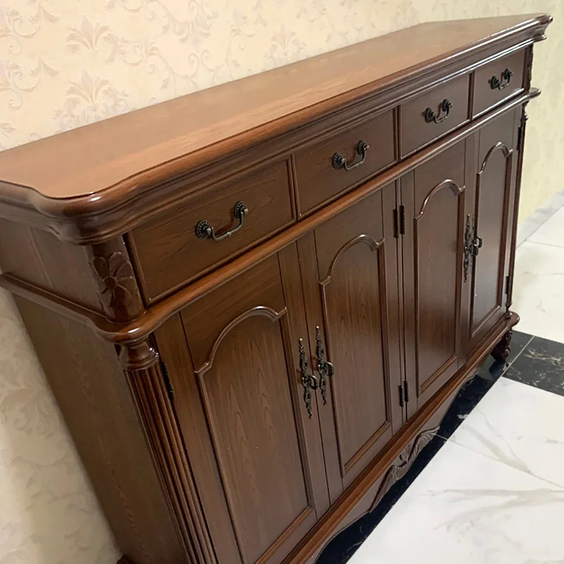 

American shoe cabinet, solid wood storage cabinet, retro foyer cabinet, living room entry home entrance, European-style locker