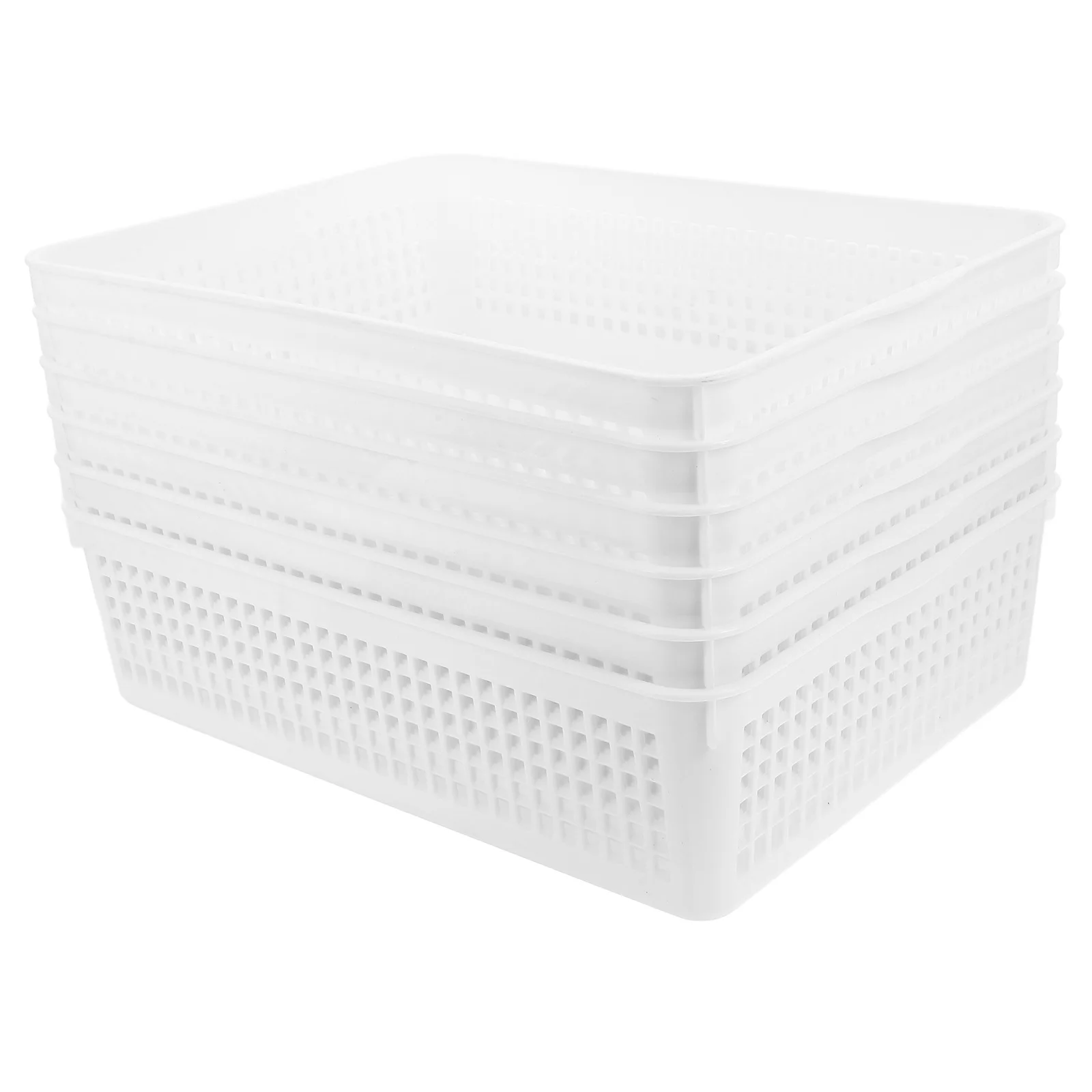 

6Pcs File Organizer Baskets Plastic Storage Boxes Desktop Makeup Holder for Office Study Room Document Paper Sundries Container