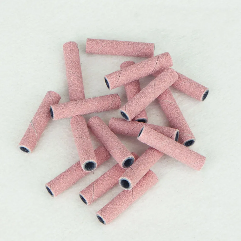 50 Stück 20 mm lange Mini-Schleifbänder mit 1 Stück Metallschaft-Nagelbohrer-Set zum Entfernen von abgestorbener Haut, Acrylnägeln und Gel. – Detail 6