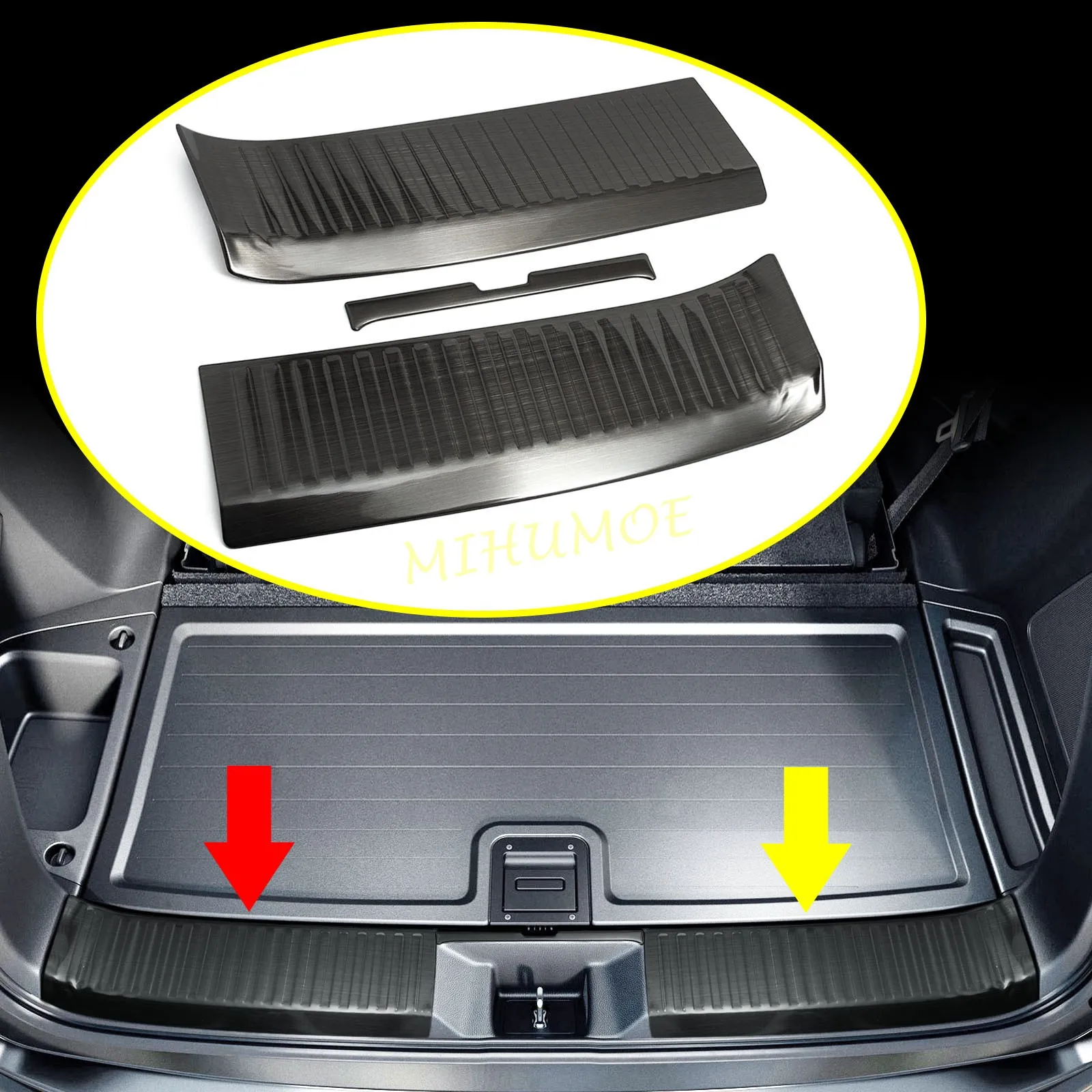 

For Honda Pilot 2023 2024 2025 Black Steel Rear Bumper Trunk Sill Scuff Protector Luggage Entry Guard Cover Trims Accessories