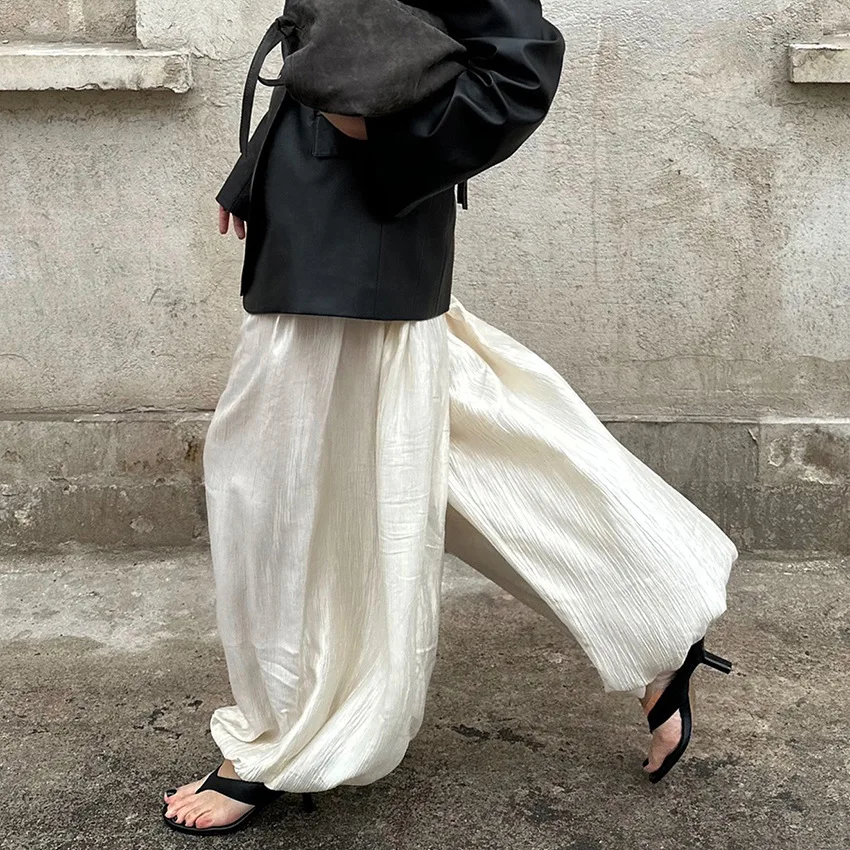 2026 Spring Summer New Arrival Women Fashion Loose Cuffed Long Harem Pants Design Elegant Casual Office Work Versatile Female