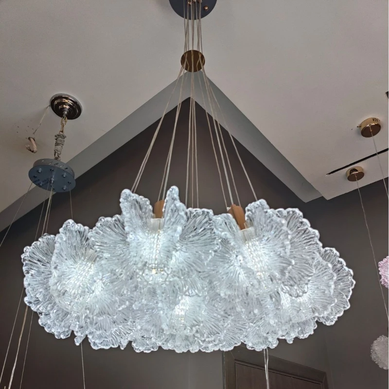 

SANDYHA Elegant LED Pendant Lights Indoor Lighting Fixtures with Acrylic Petal Design for Living Room Restaurant Home Decor