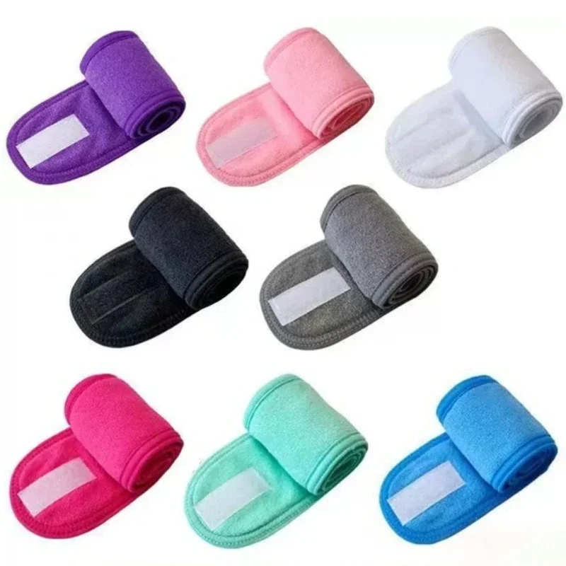 Women Velcro Headband, Adjustable Spa Facial Hair Wrap, Yoga Sports Postpartum Maternity Turban, Beauty Salon Makeup Hair Band