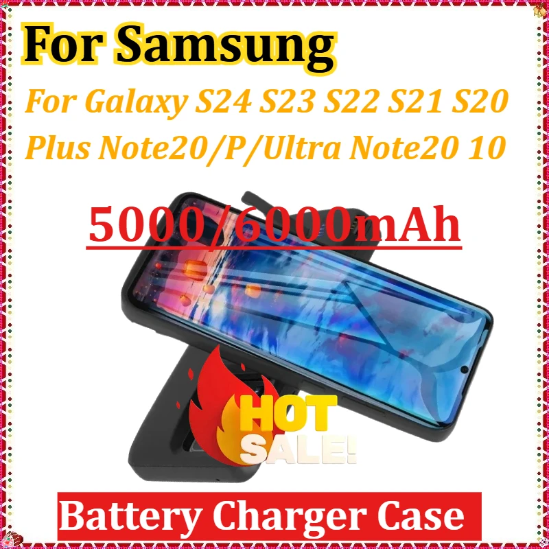 

For Samsung Galaxy S24 S23 S22 S21 S20 Plus Note20/P/Ultra Note20 10 Charging Case Power Bank Battery Charger Case 5000/6000mAh