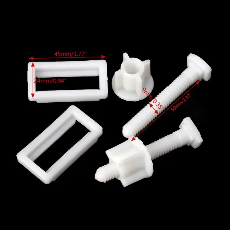 1 Pair Toilet Seat Hinges Screws Toilet Seat Fixings Fix Expanding Rubber Top Screws Toilet Seat Replacement Parts Drop Shipping