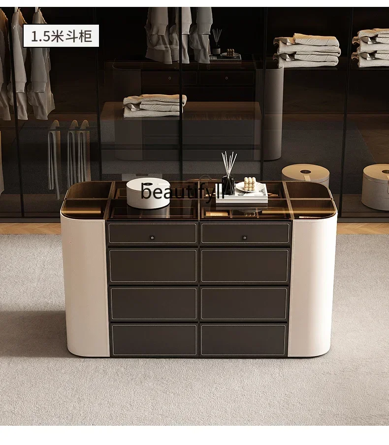 

smt03 New Arrivals Cloakroom Middle Island Cabinet with Lock Jewelry Display Cabinet Dresser Integrated Double-sided Storage Pa