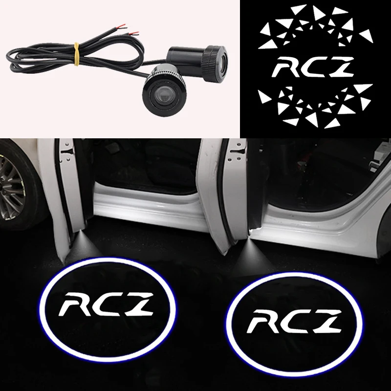 LED Ghost Shadow Courtesy Welcome Light Anti‑Collision Car Door Projector Lamp for Peugeot RCZ Logo Interior Accessories