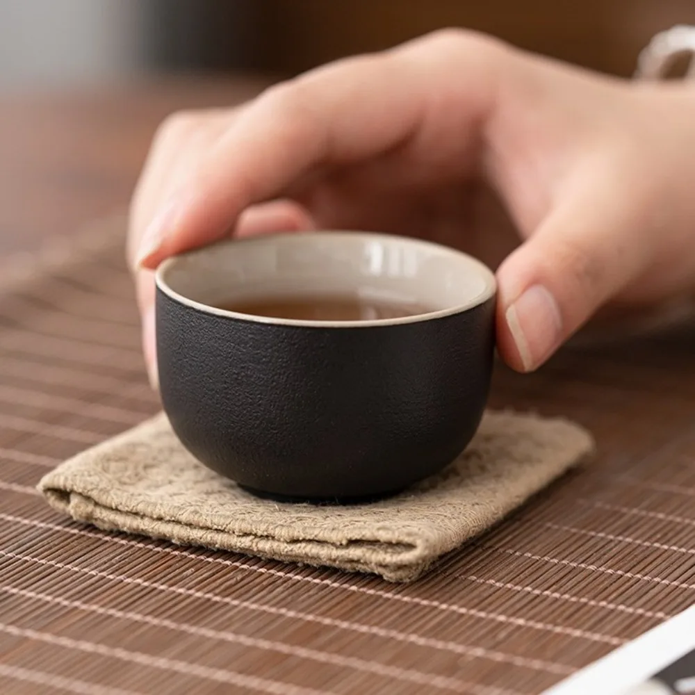 

6PCS Boutique Retro Tea Cup Heat-resistant Black Tea Bowl Luxury Handmade Single Cup Office